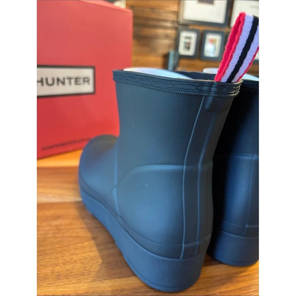 NEW Hunter Women’s Original Short Black  Play Wedge Rain Boot Size 11